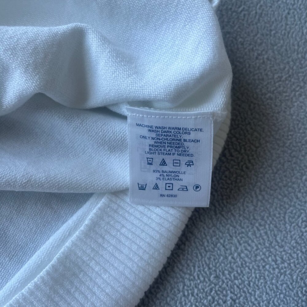 Lands End Sweater Womens XL Scoop Neck White Lightweight Layer Cotton Knit NEW - Picture 8 of 9